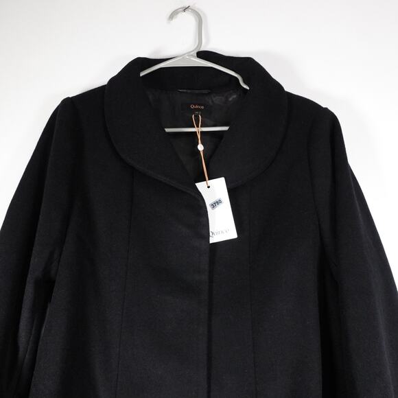 New Quince Women's Mod Italian Wool Cocoon Coat Preppy Black $170 Medium 3780 - Picture 4 of 9